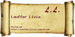 Lauffer Lívia névjegykártya